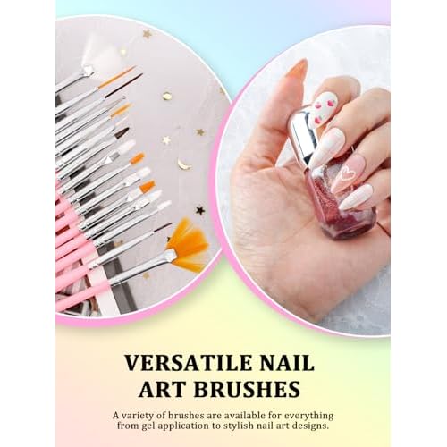 Nail Art Tools Set, Nail Stand for Press on Holder for Painting Nails, Nail Art Brushes, Liner Brushes, Nail Dotting Tool, Must Haves Design Tools for Nail Tech & Beginners Nail Art Supplies Kit