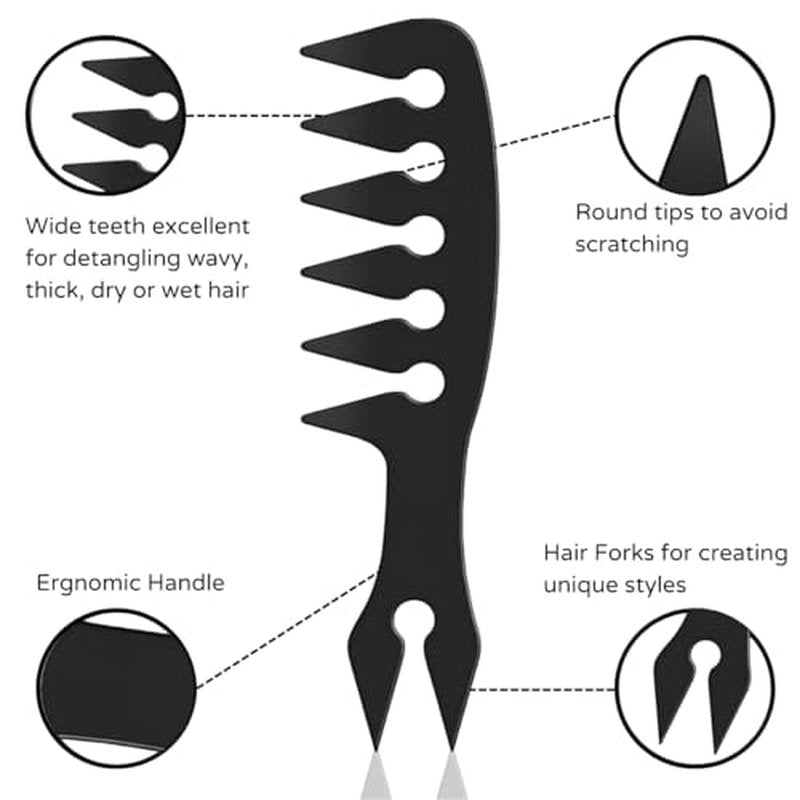 Texture Comb ? Wide Tooth Comb Men ? Professional Tool for Easy Hair Styling & Volume ? Lightweight & Durable Grooming Accessory