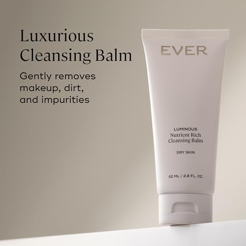 EVER Luminous Nutrient-Rich Cleansing Balm ? Vitamin C & Sesame Oil Waterless Facial Cleanser to Remove Makeup, Dirt & Impurities ? Nourishing Balm for Dry, Normal & Sensitive Skin, 2.8 fl oz