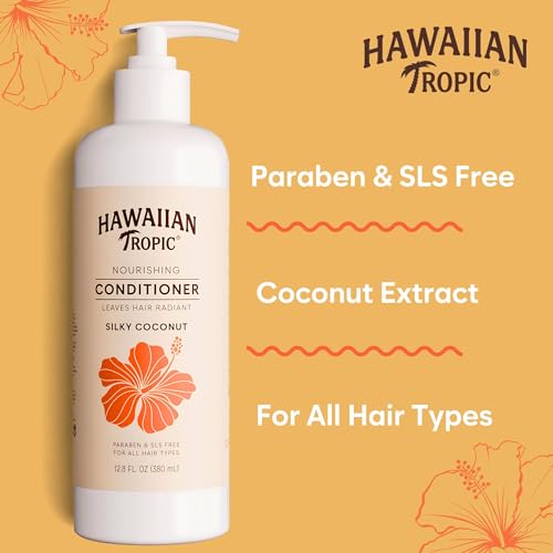 Hawaiian Tropic Nourishing Conditioner 5 Pack, 380ml Bottle, Silky Coconut Scent, SLS Free, Paraben Free, Hotel Bathroom Amenities, Bulk Size, Air Bnb, Guest Bathroom Essentials, Airbnb