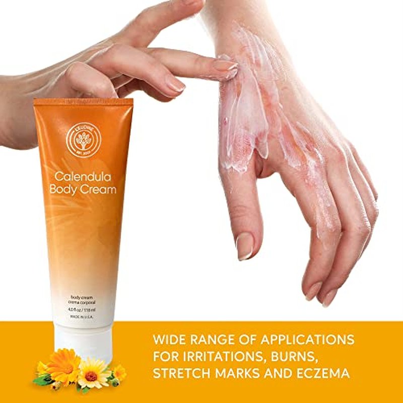 L¡¯EUDINE Calendula Cream ? Pack of 6-4fl oz Calendula Body Cream for Acne, Wrinkles, Fine Lines, Scars ? Calming and Soothing Repair Cream ? Natural Calendula Extract with Vitamin E, Echinacea