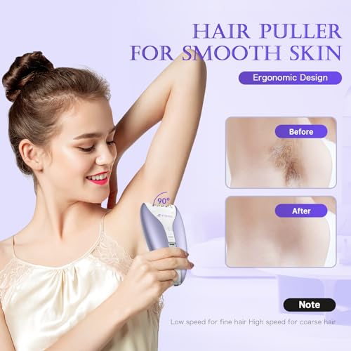 Epilator,Epilator for Women Facial Hair Removal Rechargeable,2 Speeds Hair Removal,HairRemoval Device with 36 Tweezers,Hair Removal forWomen Legs/Face/Bikini/Arms,Womens Electric Shaver Smooth Skin