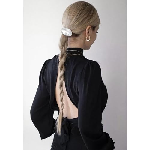 8pcs Gold and Silver Hair Ties for Women Metal Ponytail Holders Elastic Ties HairCuff Metal Geometric Scrunchies for Thick Thin Hair Fashion Accessories for Women Girls