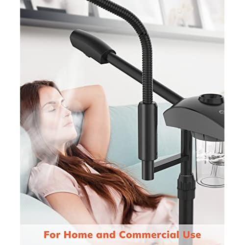 TASALON Professional Ionic Facial Steamer, 2-in-1 Face Steamer for Facial with 5X Magnifying Foldable Arm, Mist Face Steamer Salon Spa Beauty Skin Care Equipment, Aroma Therapy Nozzle Included- Blcak