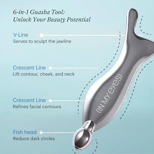 In My Eyes Gua Sha Tool for Face & Eye, Stainless Steel Gua Sha Facial Massager Tool for Reduce Puffiness, Ease Facial Tension & Promote Lymphatic Drainage