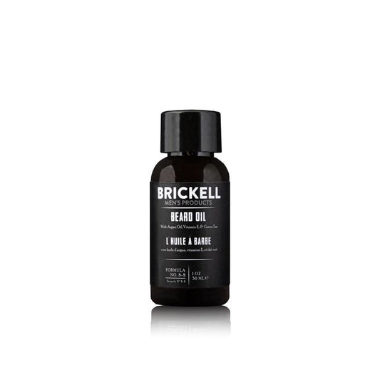 Brickell Men's Beard Oil for Men, Argan and Jojoba Oil to Strengthen and Soften Hair, With Vitamin E, 1 Ounce, Scented