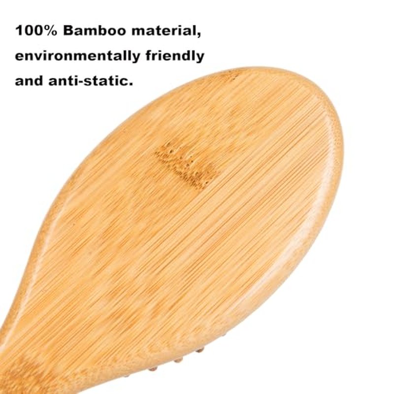 4 PCS Bamboo Hair Brushes Set,Boar Bristle and Detangling Combs,Hair Care Tools with Natural Bristles, Birthday Gift for Family Friend Women Men Mother Hairbrush Kit