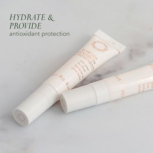 Kat Burki Rose Hip Seed Lip Treatment with Hyaluronic Acid & Retinol, Glossy Moisturizing Balm Reduces the Appearance of Fine Lines, Plumps & Hydrates, 0.5 Fl Oz
