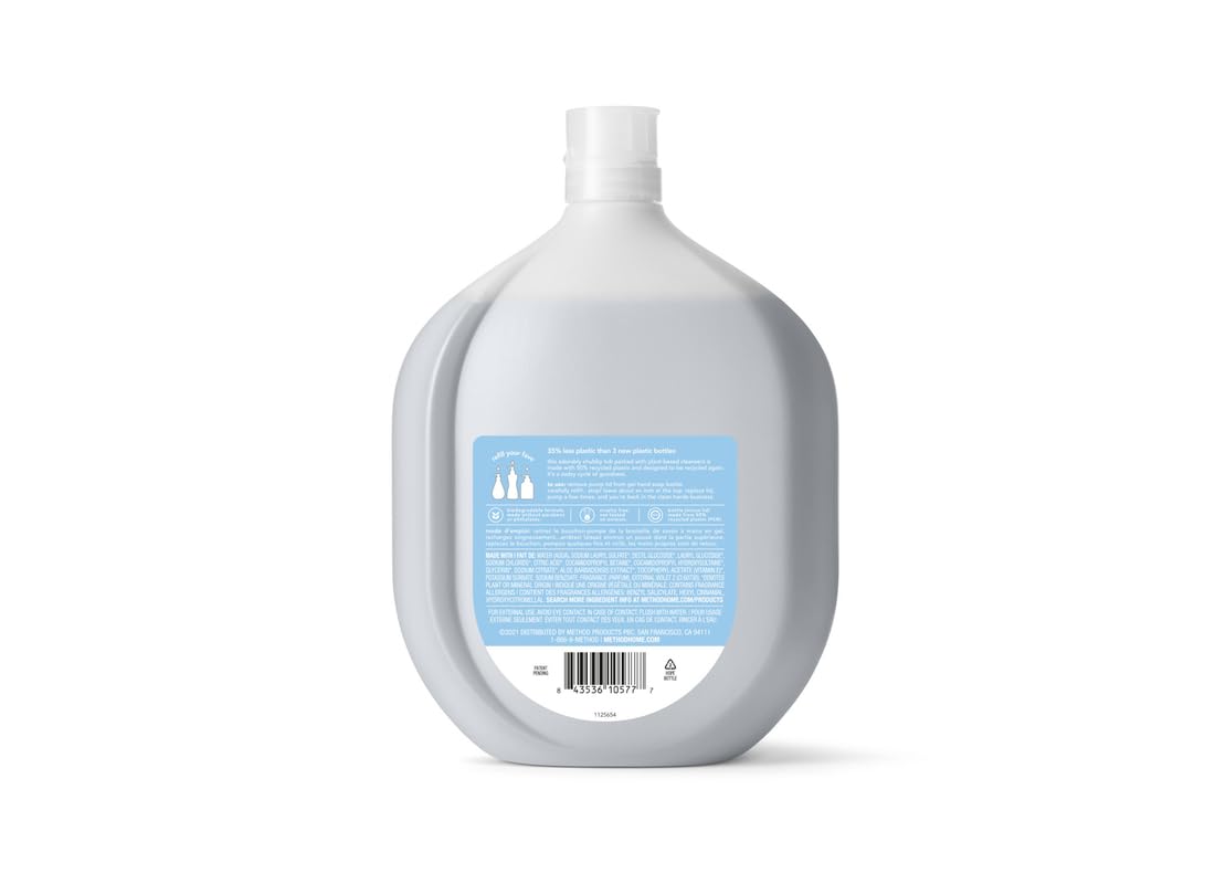 Method 328104 Naturally-Derived Gel Hand Soap Refill, Sweet Water, 34-oz. - Quantity 4