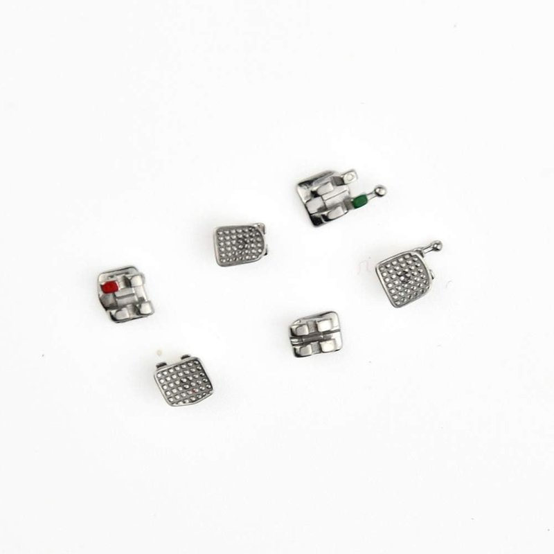 200Pcs Tooth Brace Teeth Model Mini Roth Brackets Roth 022 Slot Bondable with Hook on 347 (200pcs-Black)