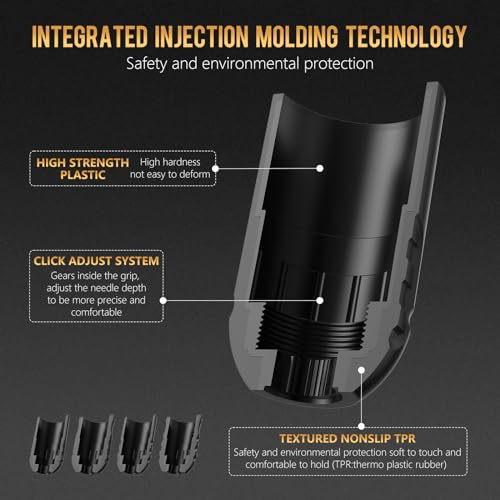 Ambition Mars-U P1 Disposable Tattoo Grips - 12Pcs 38MM Professional Tattoo Rubber Grip Cover with Click Adjust System Supply for Rotary Mars-U, Seher & Paco Tattoo Pen Machine Gun