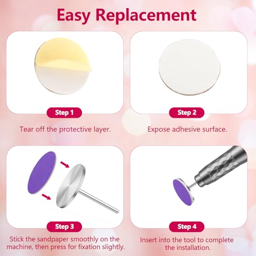 80pcs Sanding Paper Discs with Metal Nail Drill Bit 25mm Foot Drill Replacement Sanding Discs #80#150#240 Grits for Nail Drill Bit, PedicureTools, Foot Files Remover Dead Skin