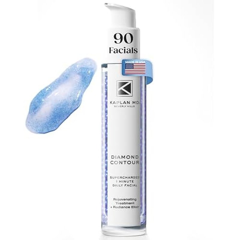 KAPLAN MD Diamond Contour Supercharged 1 Minute Daily Facial - Anti-Aging Serum for Face with Exfoliating Crushed Diamonds & Fruit Enzymes - Radiant & Smooth Skin for Women of All Ages - 3.0 fl oz