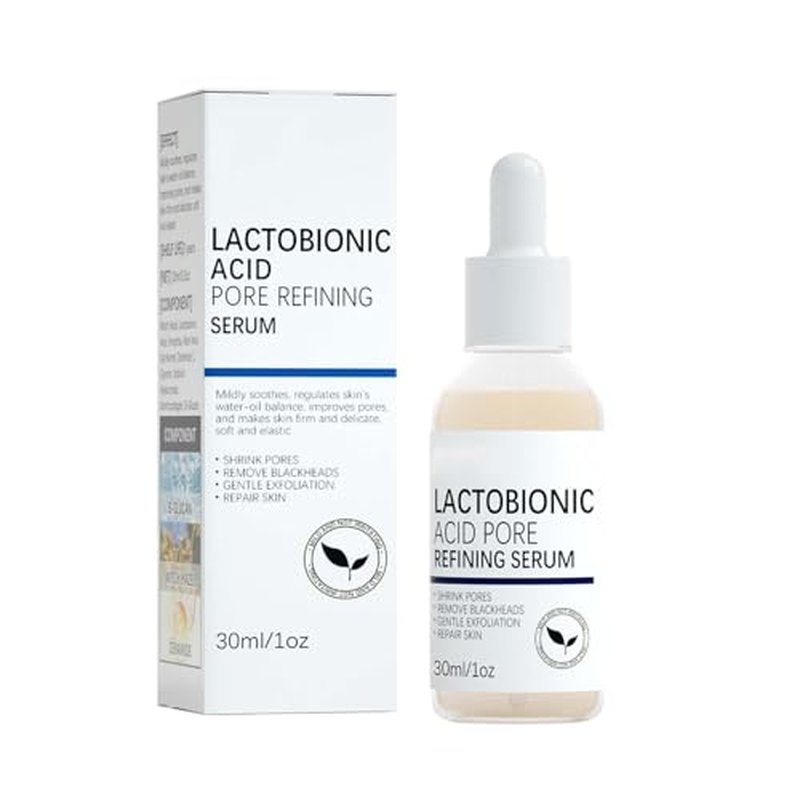 Lactobionic Acid Pore Refining Serum,Minimize Pores Serum Gentle Formula Clean Pore Shrink Pore Firming Skin Reduce Fine Lines Facial Liquid for All Skin