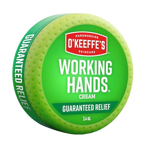 O'Keeffe's Working Hands Hand Cream for Extreme Dryness - 3.4 oz Jar (1 Pack) - Repairing Skincare for Cracked, Dry Hands