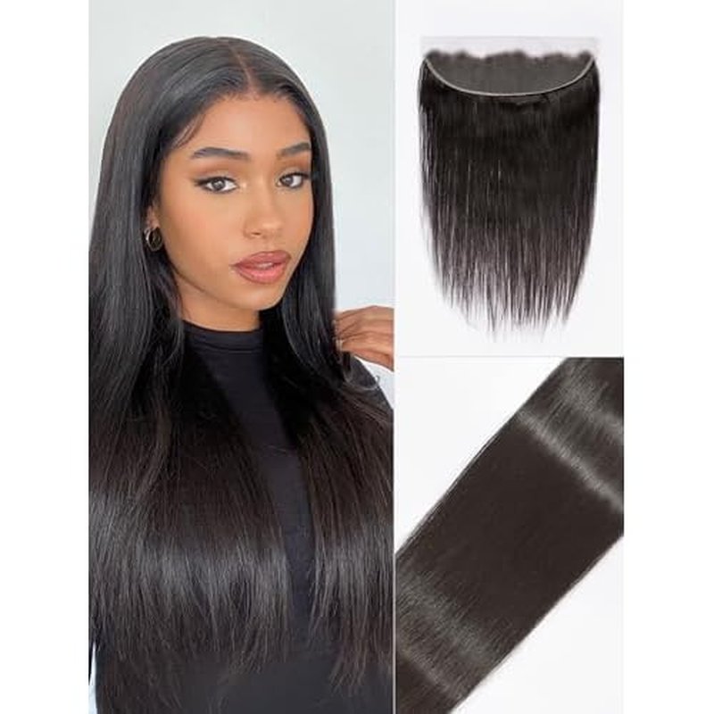 LUVME 13x4 Transparent HD Lace Frontal Closure 12A Unprocessed Brazilian Virgin Straight Human Hair 150% Density 14 Inch