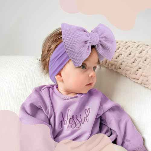 YanJie Baby Headbands - Handmade Elastic Nylon Hairbands with Hair Bows for Newborns, Girls, Toddlers, and Kids in Black, Red, Pink