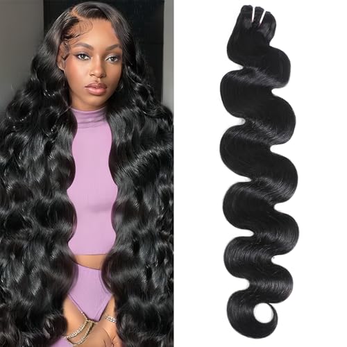 15A Raw Indian Human Hair Bundles Body Wave Bundles Human Hair,Triple Lifespan Virgin Remy Hair,No Tangle Shedding,Keep Texture Silky Soft After Multiple Washes (1 Bundle Natural Black, 18 inch)