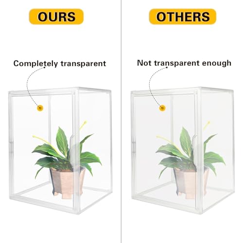 Clear Stackable Plastic Storage Bins with Lid, Dustproof Display Cases, Extra Large Figures Collectibles Showcase, Boot & Shoe Boxes, Helmet Protection Organizer (Clear-XL-1 Pack)