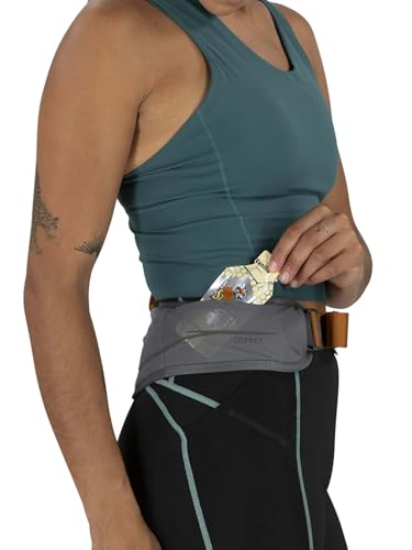 Osprey Duro Dyna LT Hydration Waist Pack with Hydraulics Soft Flasks for Running, Phantom Grey/Toffee Orange