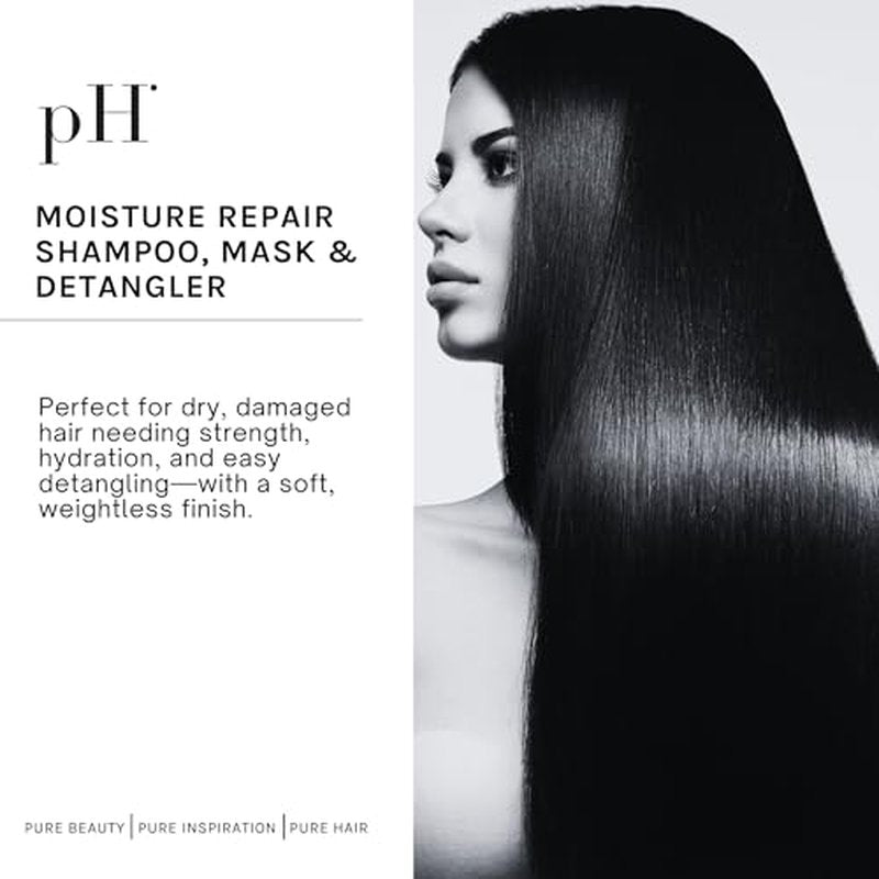 pH PURE HAIR Deep Moisture Set - Deep Moisture Shampoo (8.4 Oz) and Conditioner (8.4 Oz) Set with Extra Butter Hair Mask (6.7 Oz) for Damaged & Dry Hair - 3 Piece Kit