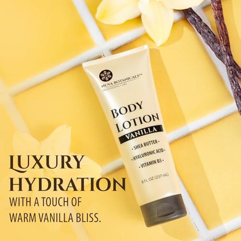 Vanilla Body Lotion for Women Dry Skin - Vanilla Lotion for Women with Hyaluronic Acid - Body Cream for Women with Shea Butter - Moisturizing and Hydrating Vanilla Body Care (8 fl oz)