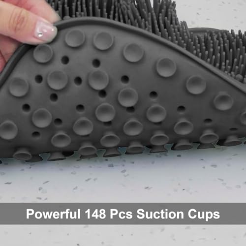 BESKAR Shower Foot Scrubber Mat with Non-Slip Suction Cups, Foot Spa Brush for Cleaning & Exfoliating Your Feet No Bend, Foot Points Reflexology Mat for Relax Your Feet