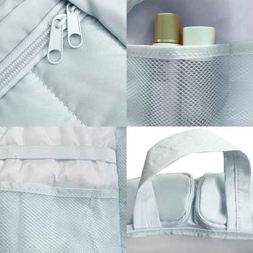 Women's cosmetic bag storage bag, travel toiletry bag, suitable for storing cosmetics and toiletries, soft and foldable for easy storage (sky blue)