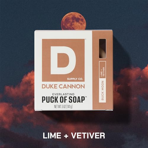 Duke Cannon Supply Co. Puck Soap Bundle ? Men¡¯s Hydrating Rounded Bar Soap with Masculine Scents for All Skin Types, Buck Moon, 5 oz (6 Pack)