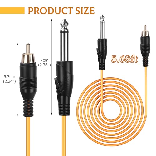 ATOMUS Tattoo RCA Connector Clip Cords Silicone Wire Cord for Motor Machine Power Supply Orange