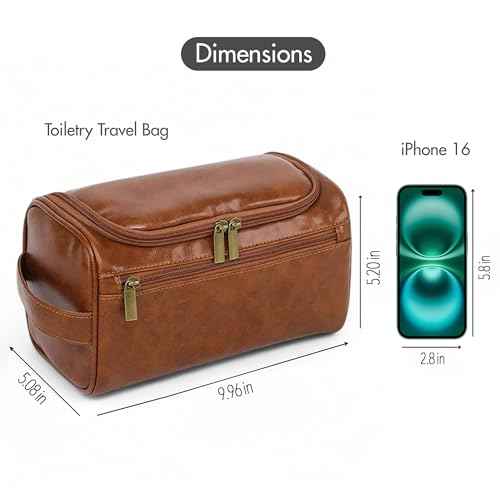 Mens Travel Bag Toiletry with Razor Travel Case-Durable Zippers & Waterproof Lining, Spacious Yet Compact, Hanging Kit for Business Travel, Groomsmen & Dad Gifts-boys toiletry bag