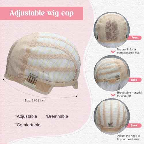 MERISIHAIR Long White Wavy Wig with Bangs 26 Inches Natural Looking Synthetic Heat Resistant Hair Wigs for Women Daily Party Cosplay Wigs