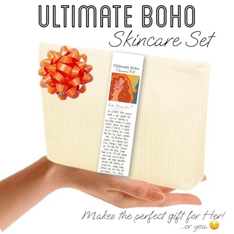 Natural Skincare Gift Set for Women ? Hydrating Face Cleanser, Moisturizer & Eye Cream ? Clean Beauty Facial Kit with Botanical Ingredients ? Perfect Self Care or Christmas Gift by Boho Aromatic