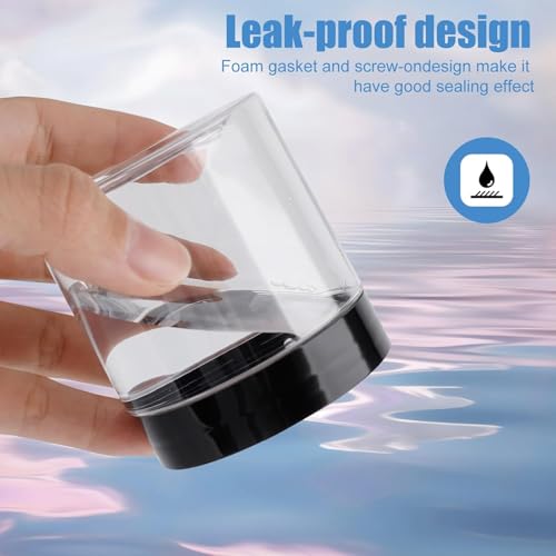 90 Pack 4 Oz Plastic Containers with Lids, OBKJJ Clear Travel Size Leak Proof Makeup Travel Containers BPA Free Cosmetic Slime Jars for Lotion, Cream, Body Butter, Makeup, Ointments (90)