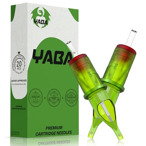 YABA 20Pcs Standard Disposable Tattoo Needles Cartridges Bugpin for Tattoo Artists,Membrane Magnum Tattoo Cartridges Needles for Tattoo Gun (1209CM)