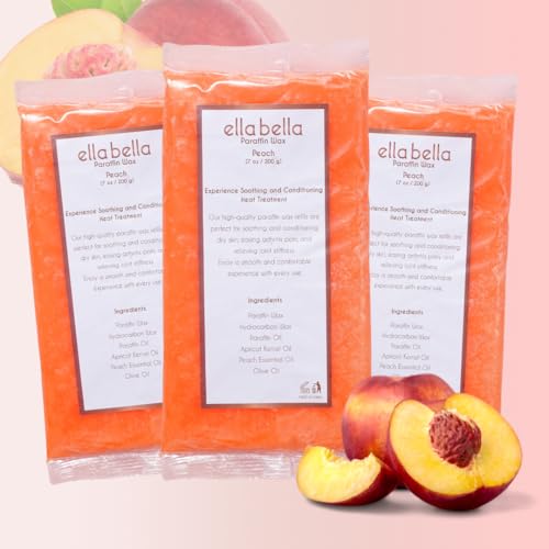 ELLA BELLA¢ç Paraffin Wax Refill Peach ? Therapeutic Hand & Foot Wax for Paraffin Bath ? Deep Moisturizing & Soothing Relief ? Compatible with our Wax Machine
