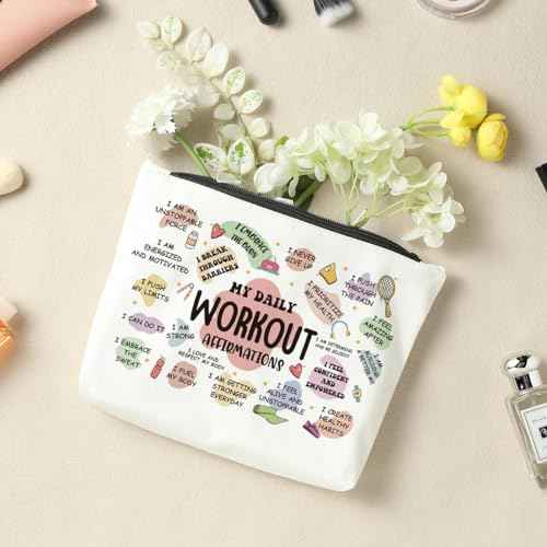 Workout Gifts for Women, Makeup Bag Cosmetic Bag, Mental Health Gifts, Inspirational Gifts for Women, Mental Health Awareness, Positive Affirmations for Sister Friend Friendship Birthday Mothers Day