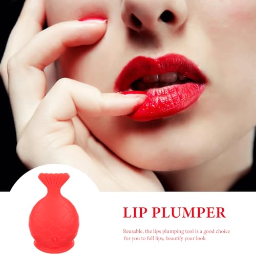 Silicone Fish Lip Filler (red) Tools Reusable Lip Enhancer Lip Silicone Plumper Lip Plumping Device Lip Suction Plumper Womens Lip Plumper Lip Silicone Plumping Device