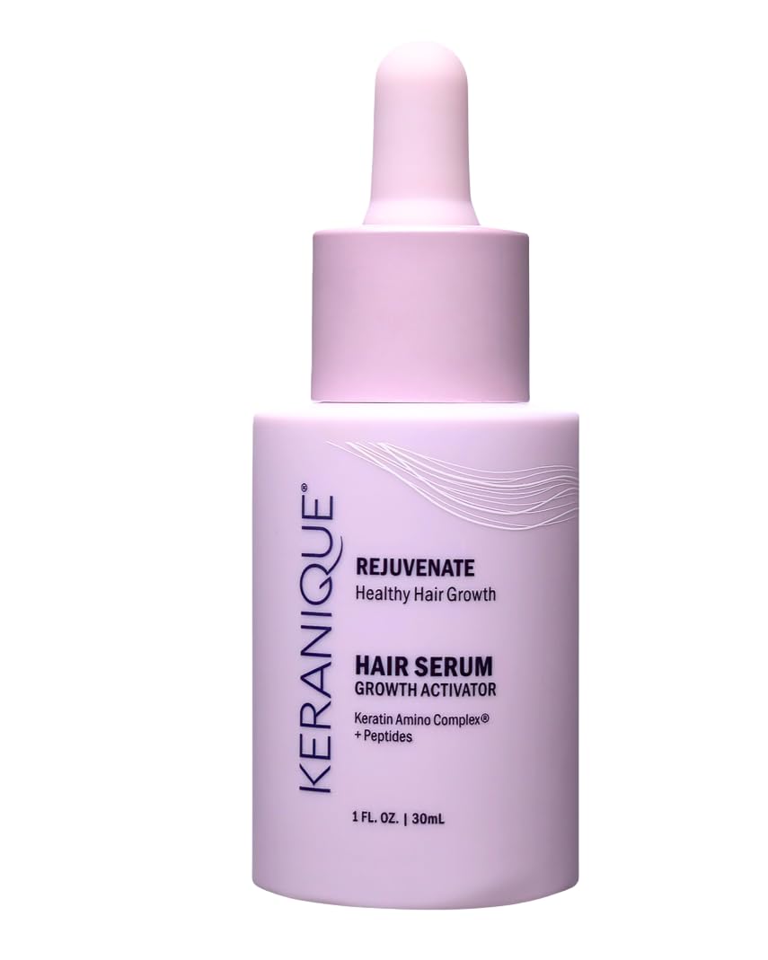 Keranique Overnight Hair Serum - Improves Growth Conditions for Thinning Hair - Hydrates Frizzy and Damaged Hair - Keratin Enriched for Women - 2 oz
