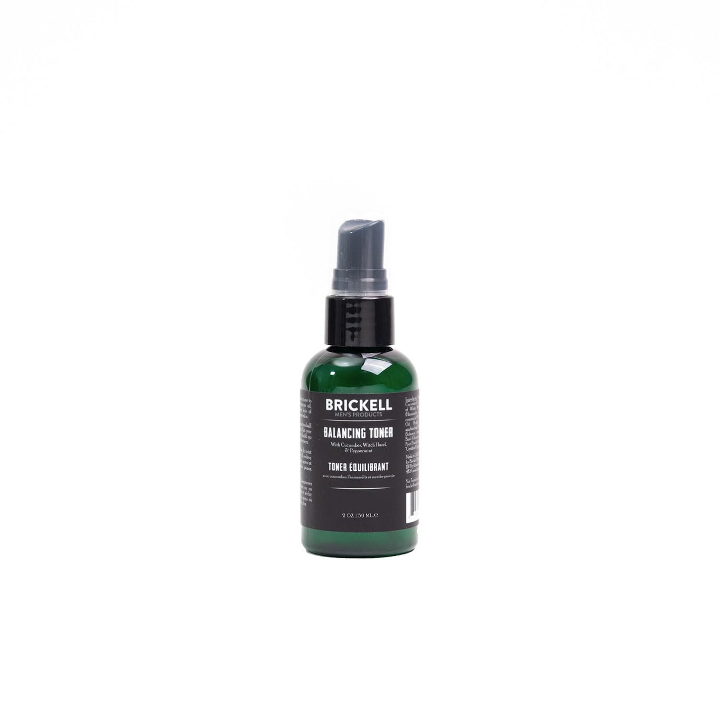 Brickell Men's Balancing Toner for Men, Natural and Organic Alcohol-Free Cucumber, Mint Facial Toner with Witch Hazel, 2 Ounce, Scented