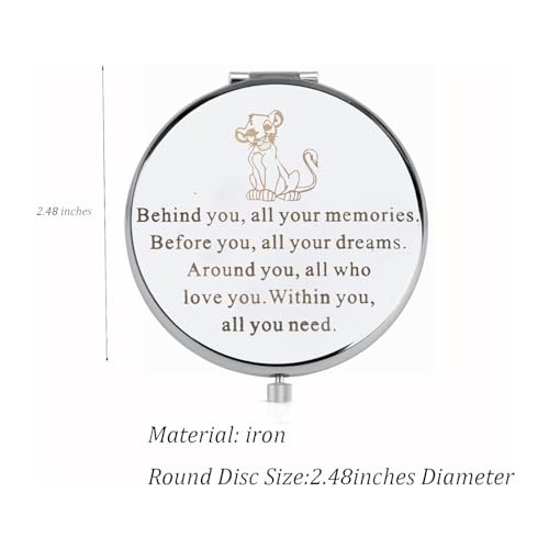 FEELMEM The Inspire Gift Lion Compact Mirror Inspiration Gift Lion Fans Gift Behind You All Your Memories
