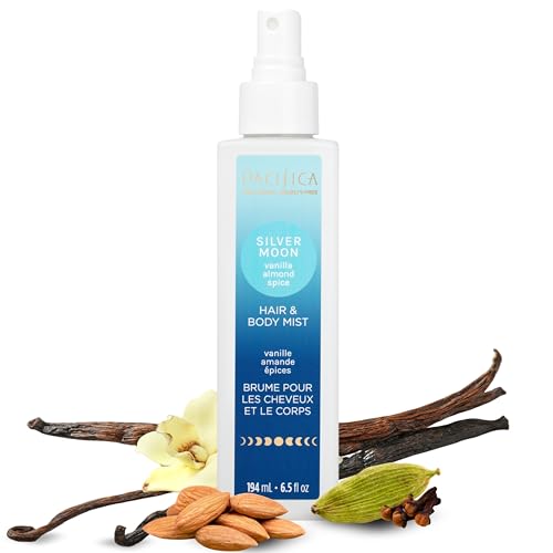 Pacifica Hair Perfume & Body Fragrance Spray Mist - Silver Moon with Vanilla, Almond & Spice ? Alcohol-Free, Vegan & Cruelty-Free, 6.5 oz