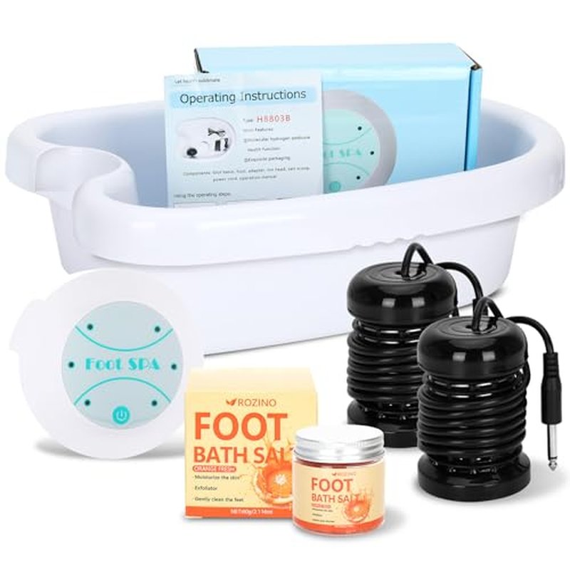 Ionic Foot Bath Detox Machine, Ionic Foot Spa Detox 30 Min at Home with 2 Ion Arrays, Aroma Salt Gift - Easy 1-Button Operation