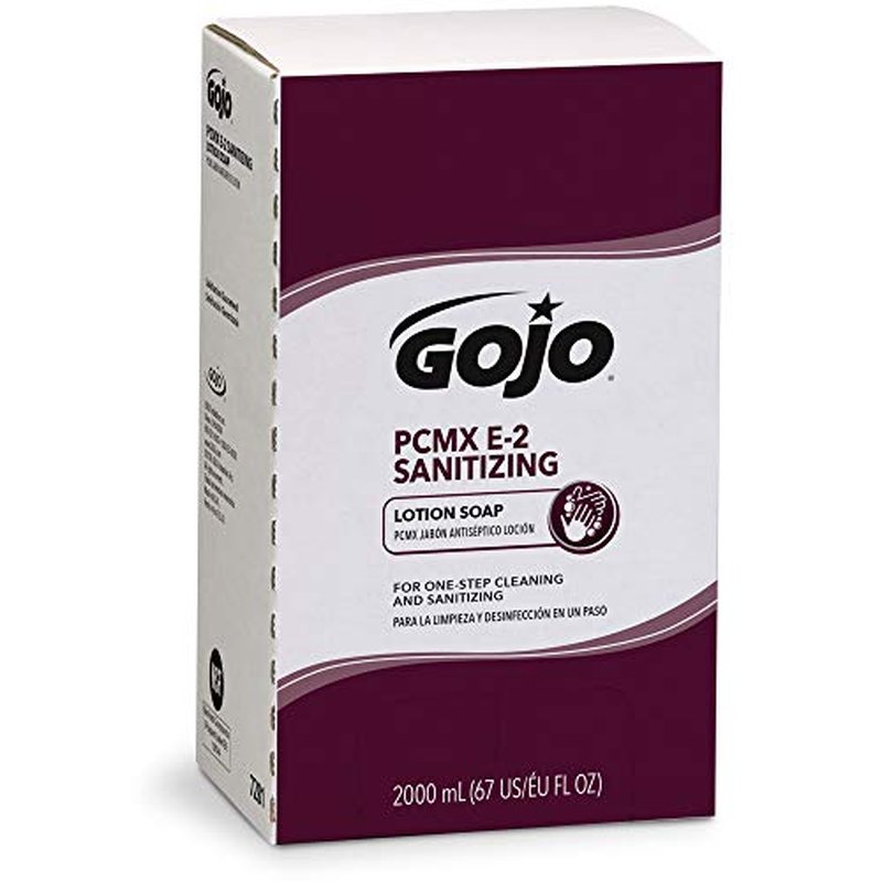 GOJO PCMX E2 Sanitizing Lotion Soap, Fragrance Free, 2000 mL Sanitizing Lotion Hand Soap Refill PRO TDX Push-Style Dispenser (Pack of 4) - 7281-04