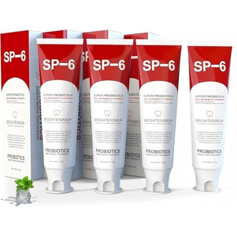 Sp-6 Probiotics Whitening Toothpaste - Sp6 Brightening Tooth Paste Enhanced Super Probiotic Formula Deep Cleaning Fresh Breath Dental Gum Health Oral Microbiota Strength Enamel Care