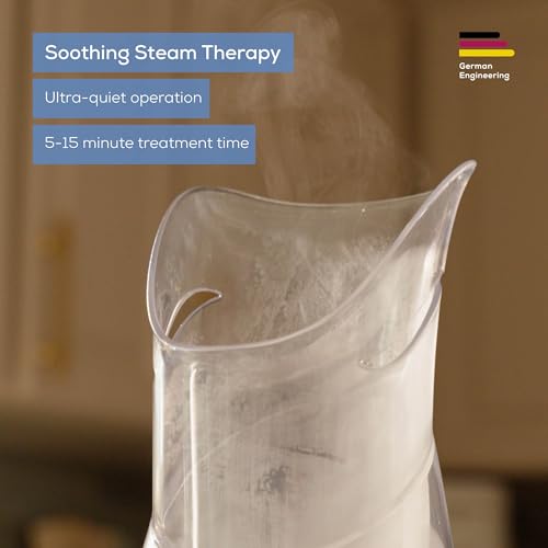 Beurer SI30 Steam Inhaler for Sinus Congestion & Allergies, Drug-Free, Quick 3-5 Minute Setup, Ultra-Quiet, Face Steamer with Variable Steam Control, Universal Mask
