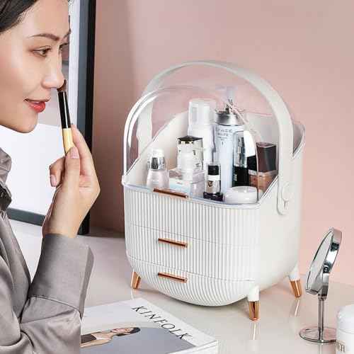 Egg Makeup Organizer, Egg Shape(Oval) Makeup Storage Box Countertop Portable Vanity Cosmetics Organizer