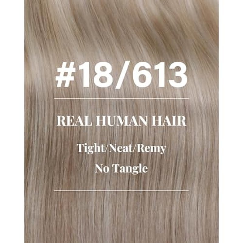 Hetto Sew in Hair Extensions Real Human Hair Ash Blonde Highlights Weft Hair Extensions Human Hair Blonde Highlights Sew in Hair Extension Double Weft 22 Inch 100g