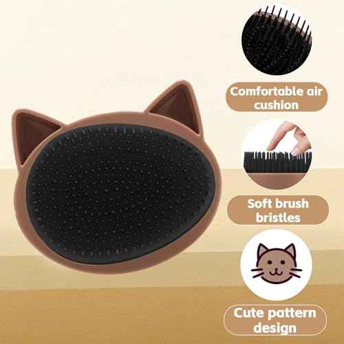 Hair Brush for Kids Anti-static Soft Massage Flexible Bristles Hair Comb for Women Girls Braids Curly Straight Long or Short Wet Or Dry Hairbrush Shower Travel Cat&Monkey