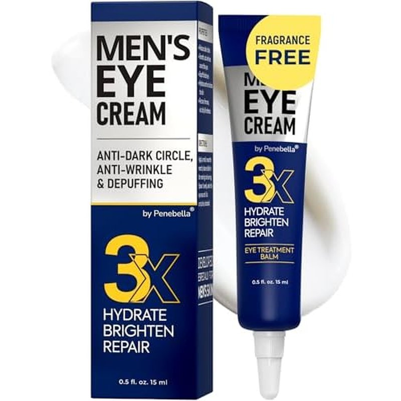Mens Eye Cream - Eye Bags Treatment for Men & Wrinkle Reduction | Collagen, Vitamin B3, Peptides, 5% Caffeine ? Mens Under Eye Cream Bag Remover ? Puffy Eyes Treatment for Men